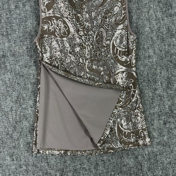 Banana Republic Shirt Womens 0 Gray Alina Sequin Tank Top Blouse Business Formal - Picture 2 of 5
